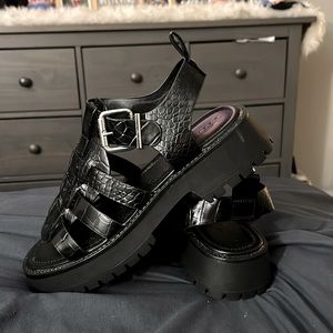 ASOS | Black patent leather, gladiator sandals.